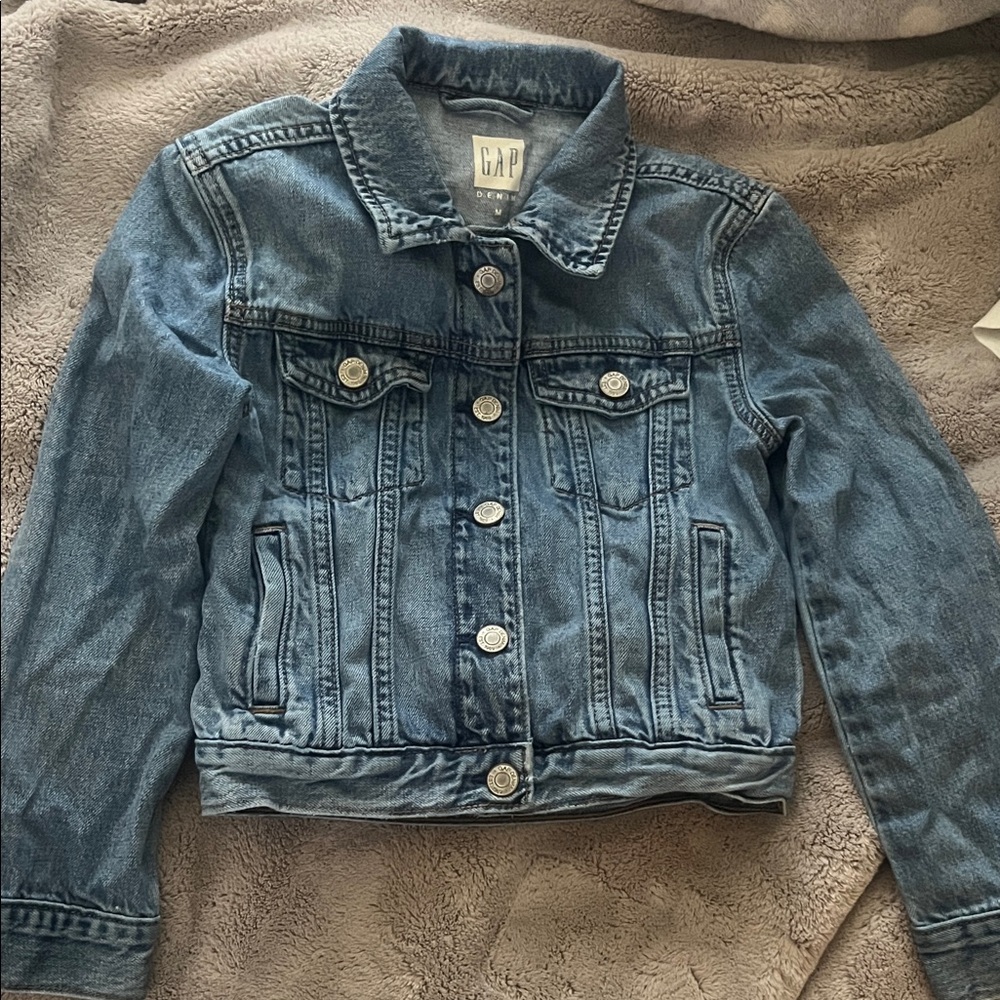 GAP Kids Blue Jean Jacket with tie dye design